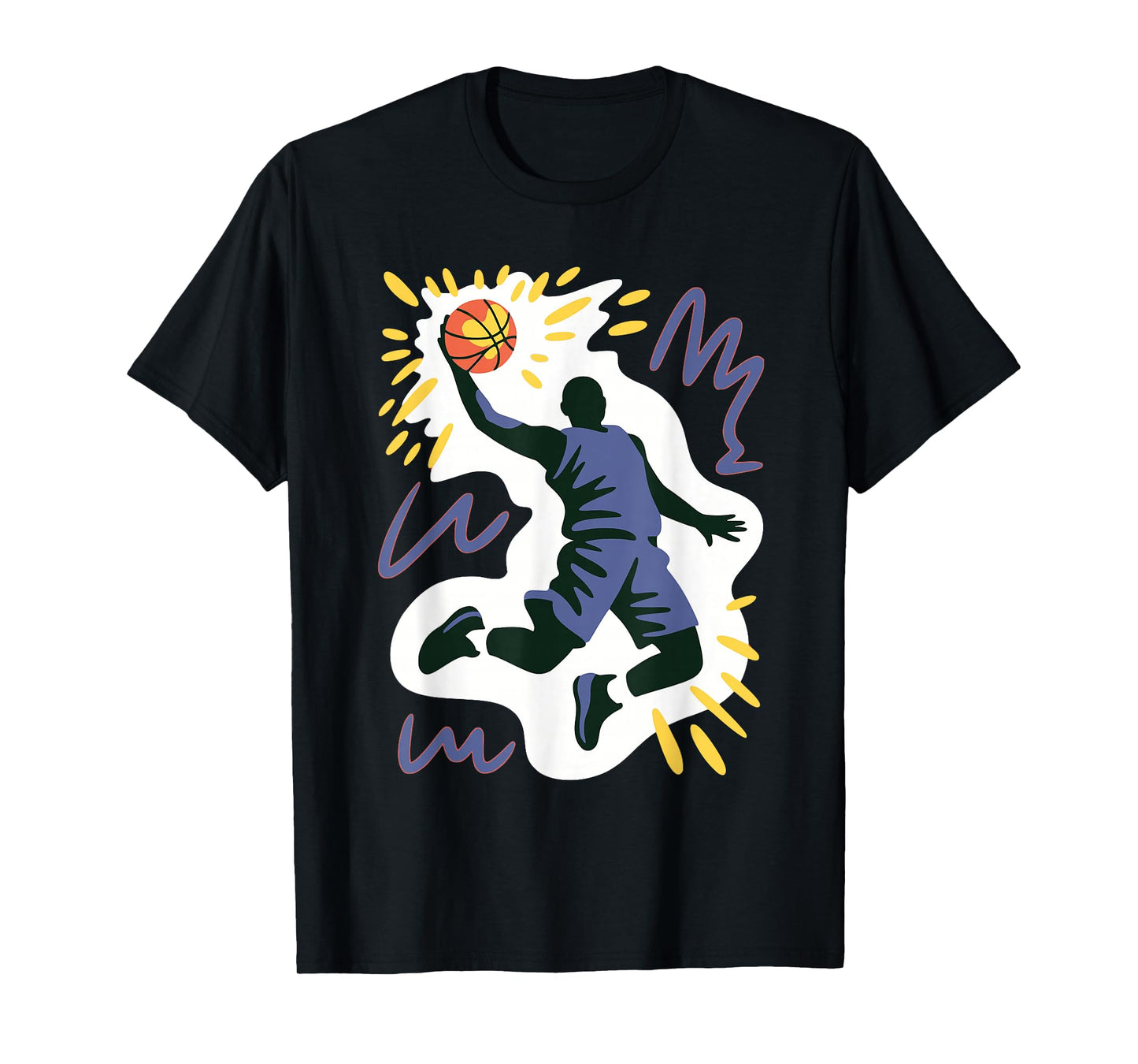 Doodle Art Basketball Dunking Sports Men Boys Kids Youth T-Shirt