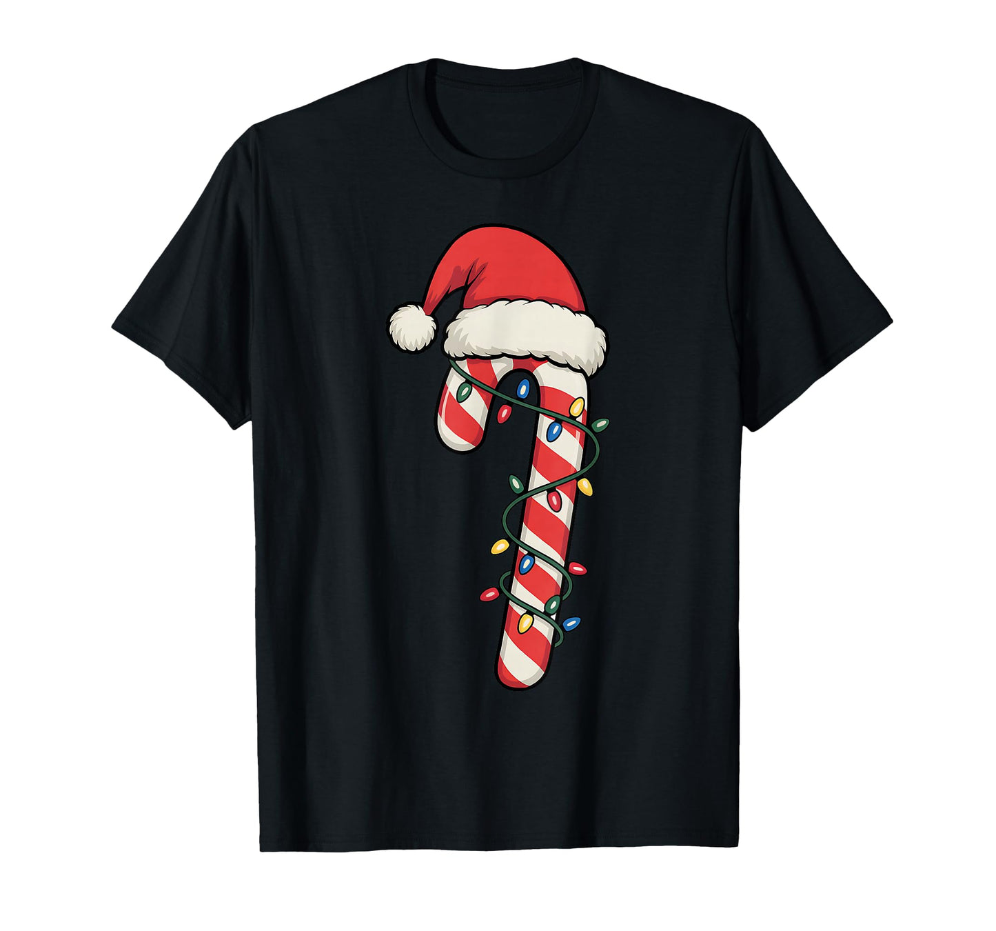 Santa Candy Cane Shirt Men Women Kids Boys Candy Cane Xmas T-Shirt