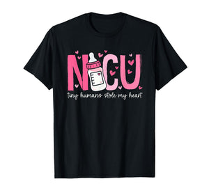 Valentines NICU Nuse Tiny-Humans Stole My Heart Nursing Life T-Shirt