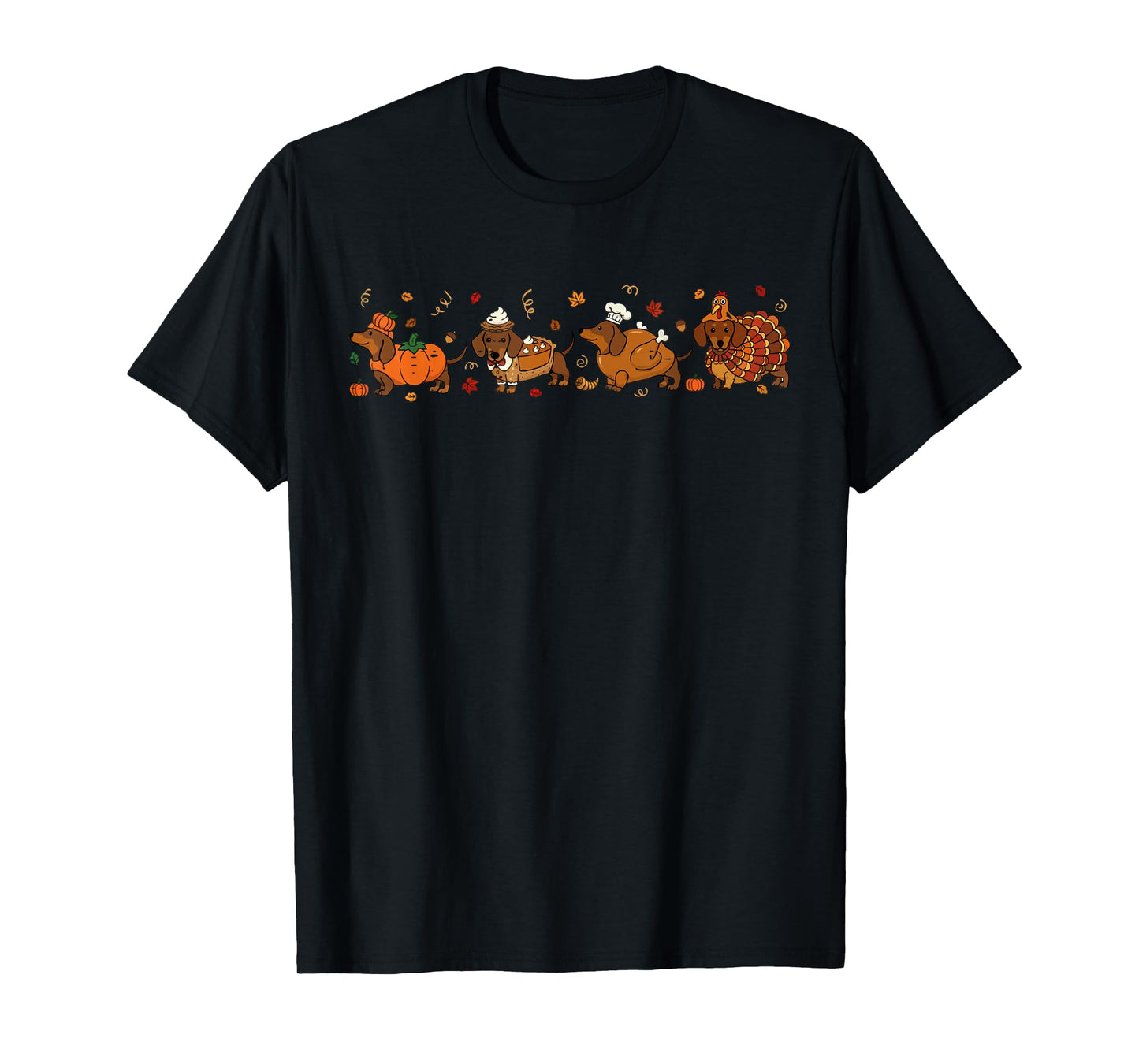Funny Thanksgiving Dachshund Turkey Gobble Wiener Dog Fall T-Shirt
