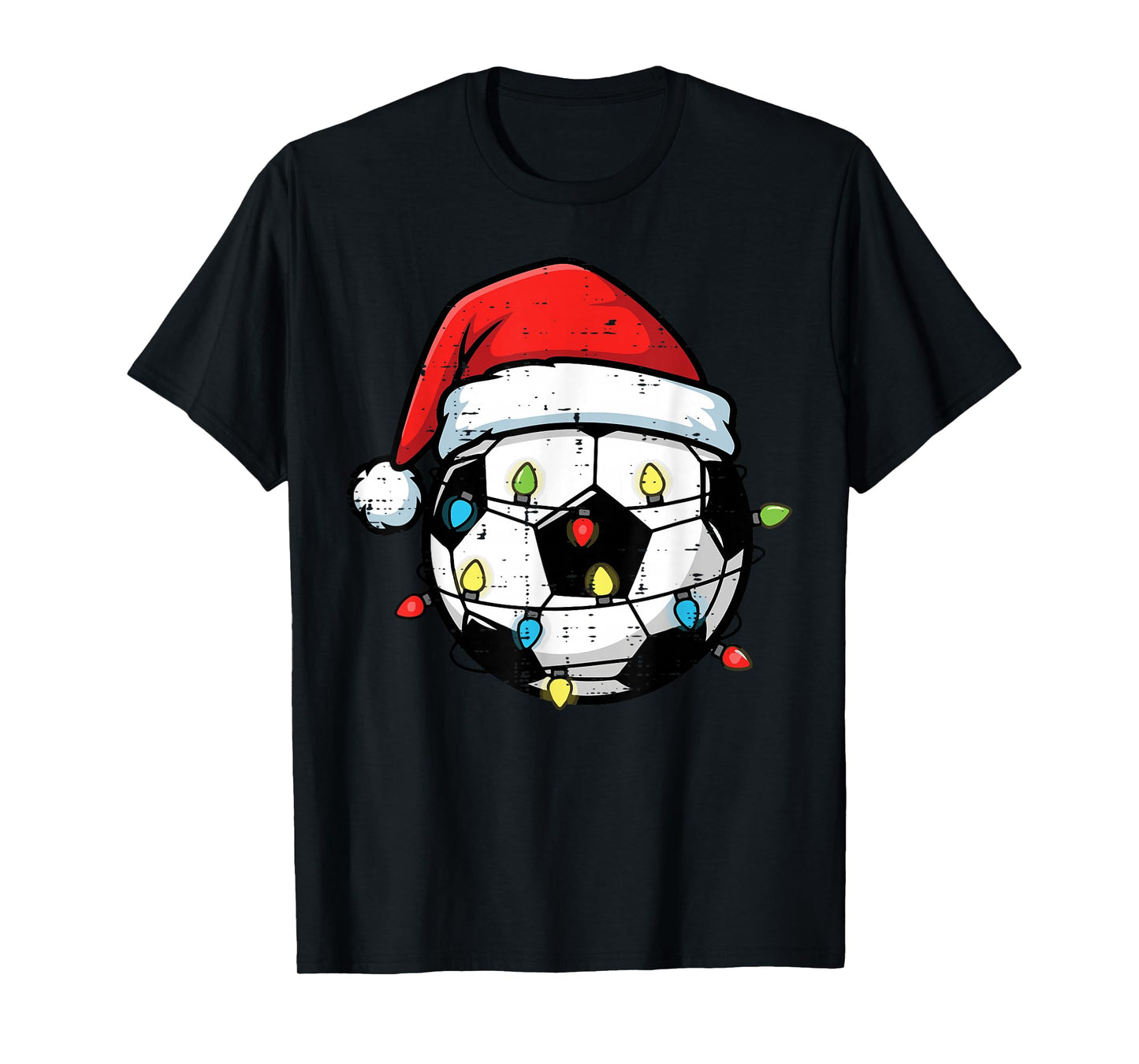 Christmas Soccer Ball Santa Xmas Football Sport Men Boys Kid T-Shirt