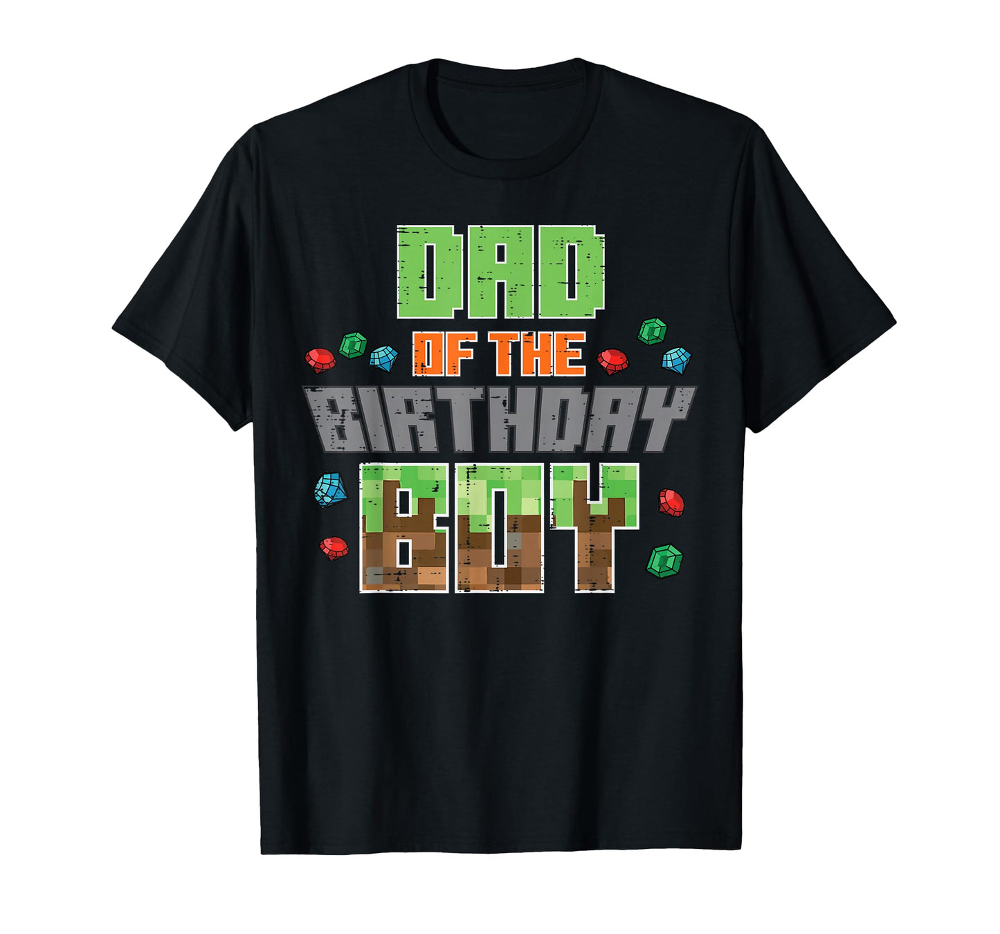 Dad of Birthday Boy Pixel Gaming Bday Party Men T-Shirt