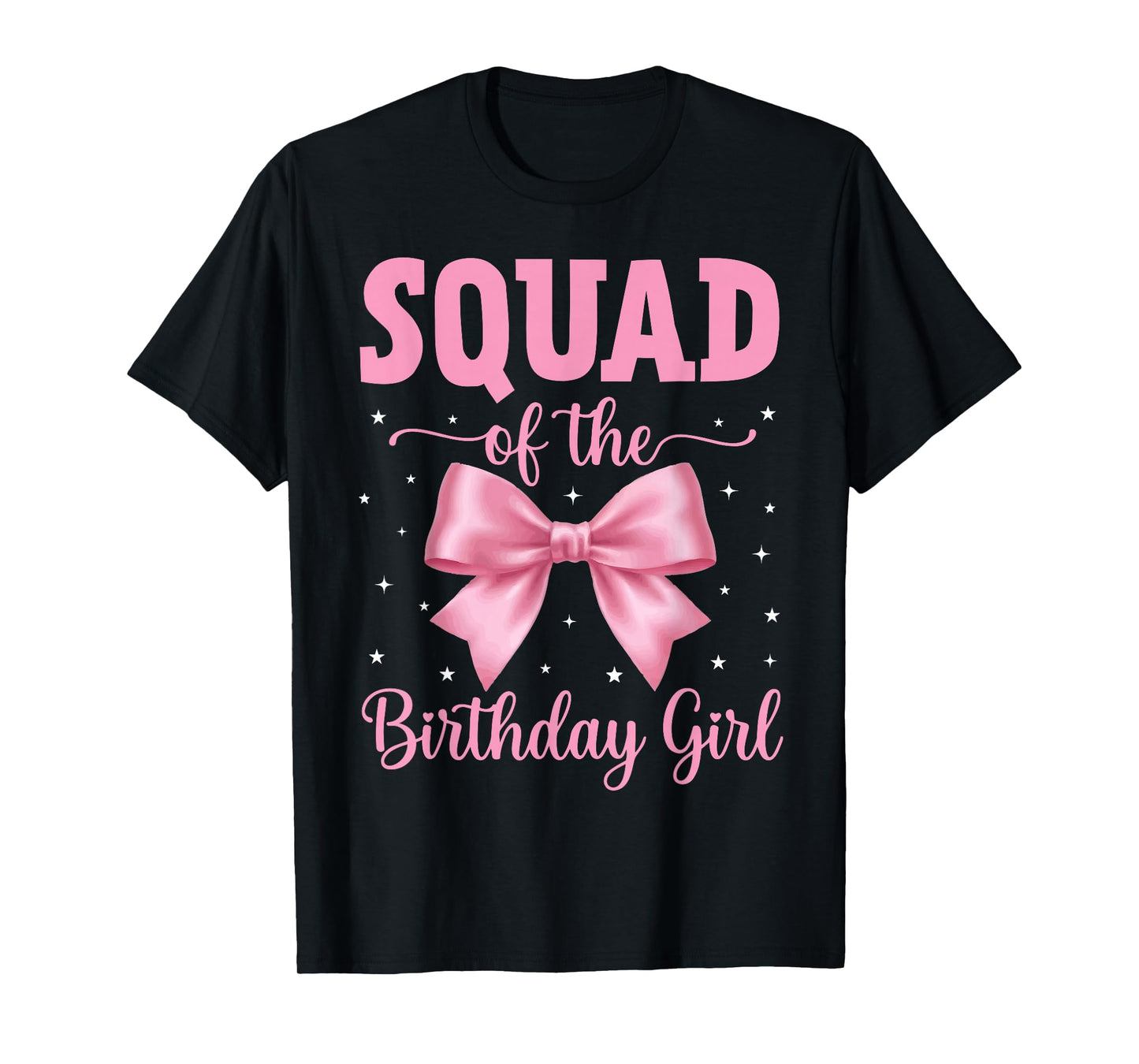 Squad of Birthday Girl Coquette Bow Party Family Matching T-Shirt