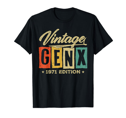 Retro Vintage Gen X 1971 Edition 55 Years Old 55th Birthday T-Shirt