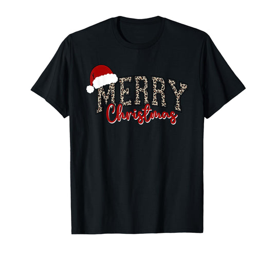 Merry Christmas Pattern Xmas Leopard Family Cute Winter T-Shirt
