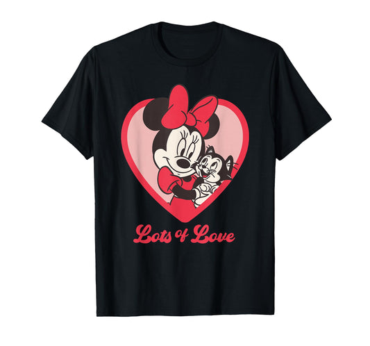 Disney Minnie Mouse Lots of Love Minnie & Figaro The Cat T-Shirt