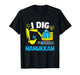 Kids Hanukkah Excavator Construction Jewish Menorah Toddler Boys T-Shirt
