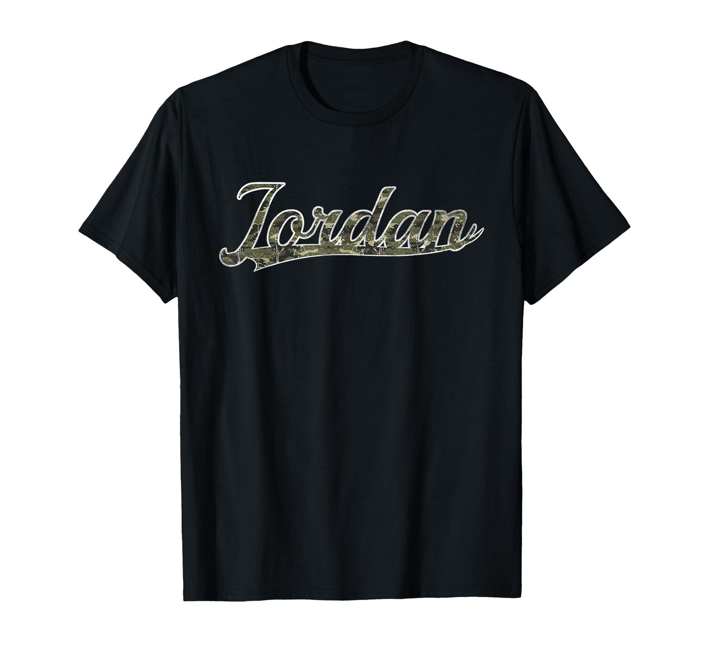 Jordan First Name Camouflage Vintage Inspired T-Shirt