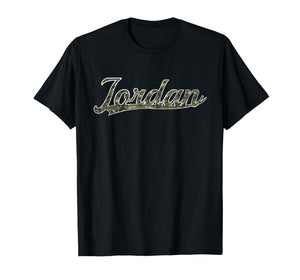 Jordan First Name Camouflage Vintage Inspired T-Shirt