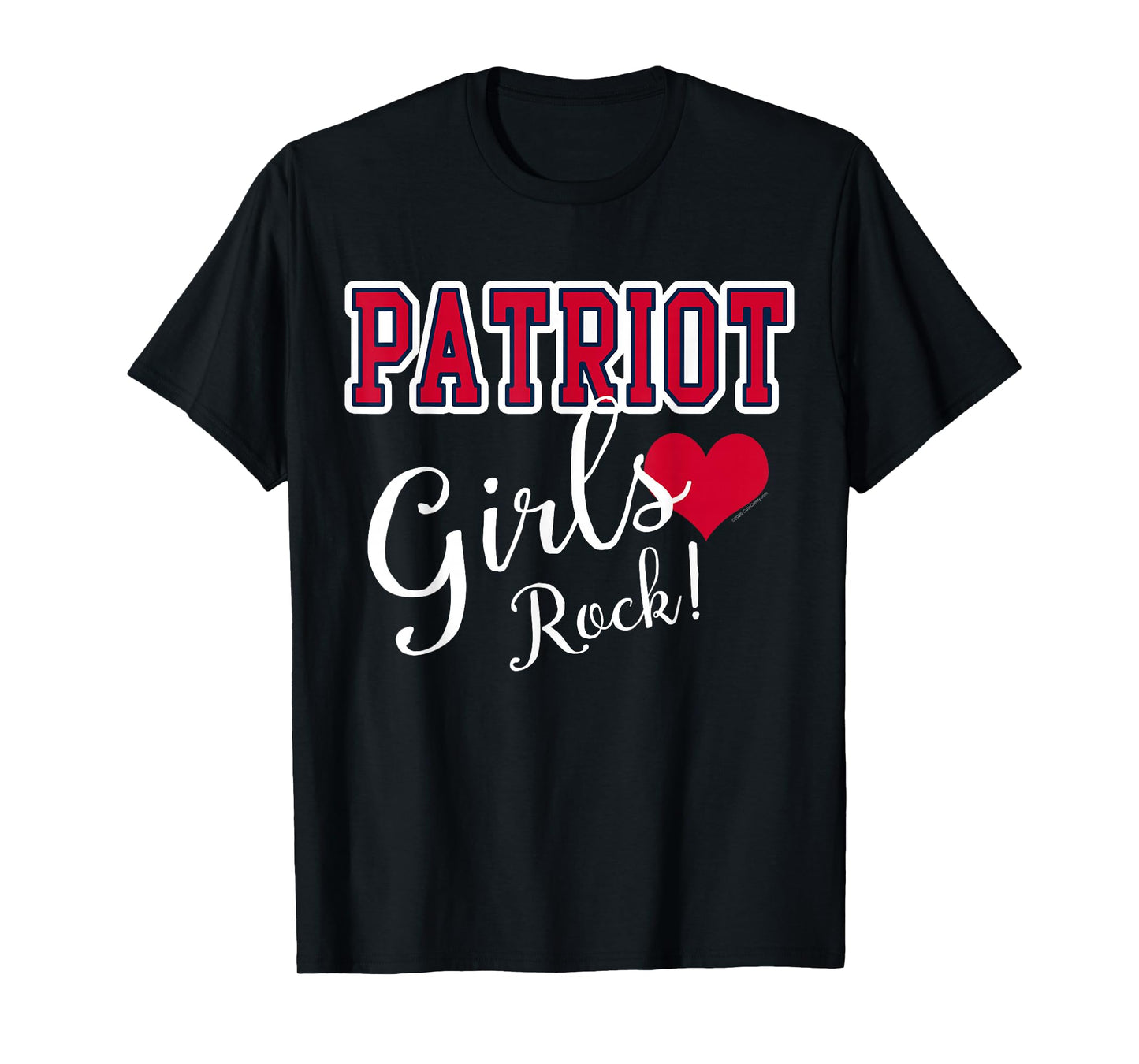 Patriot Girls Rock Cute Heart Shape Womens T-Shirt
