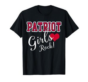 Patriot Girls Rock Cute Heart Shape Womens T-Shirt