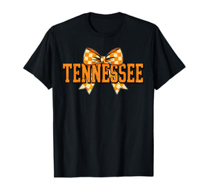 Vintage Tennessee Checkered Orange Coquette Bow Women Girls T-Shirt
