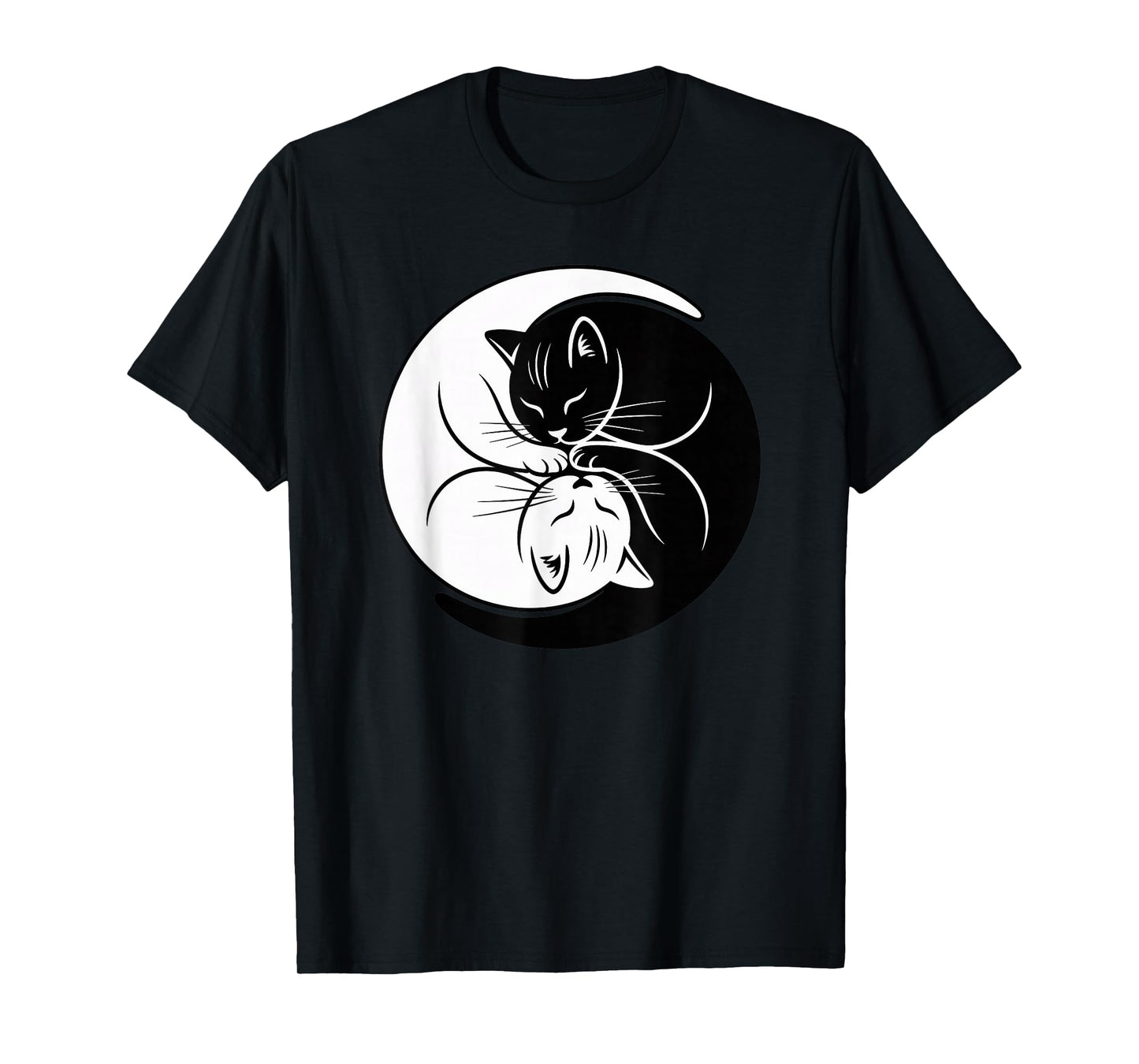 Yin Yang Cats Black and White Cute Cat Lover Zen Harmony T-Shirt