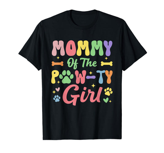 Mommy of The Birthday Paw-ty Girl Dog Theme Family Party T-Shirt
