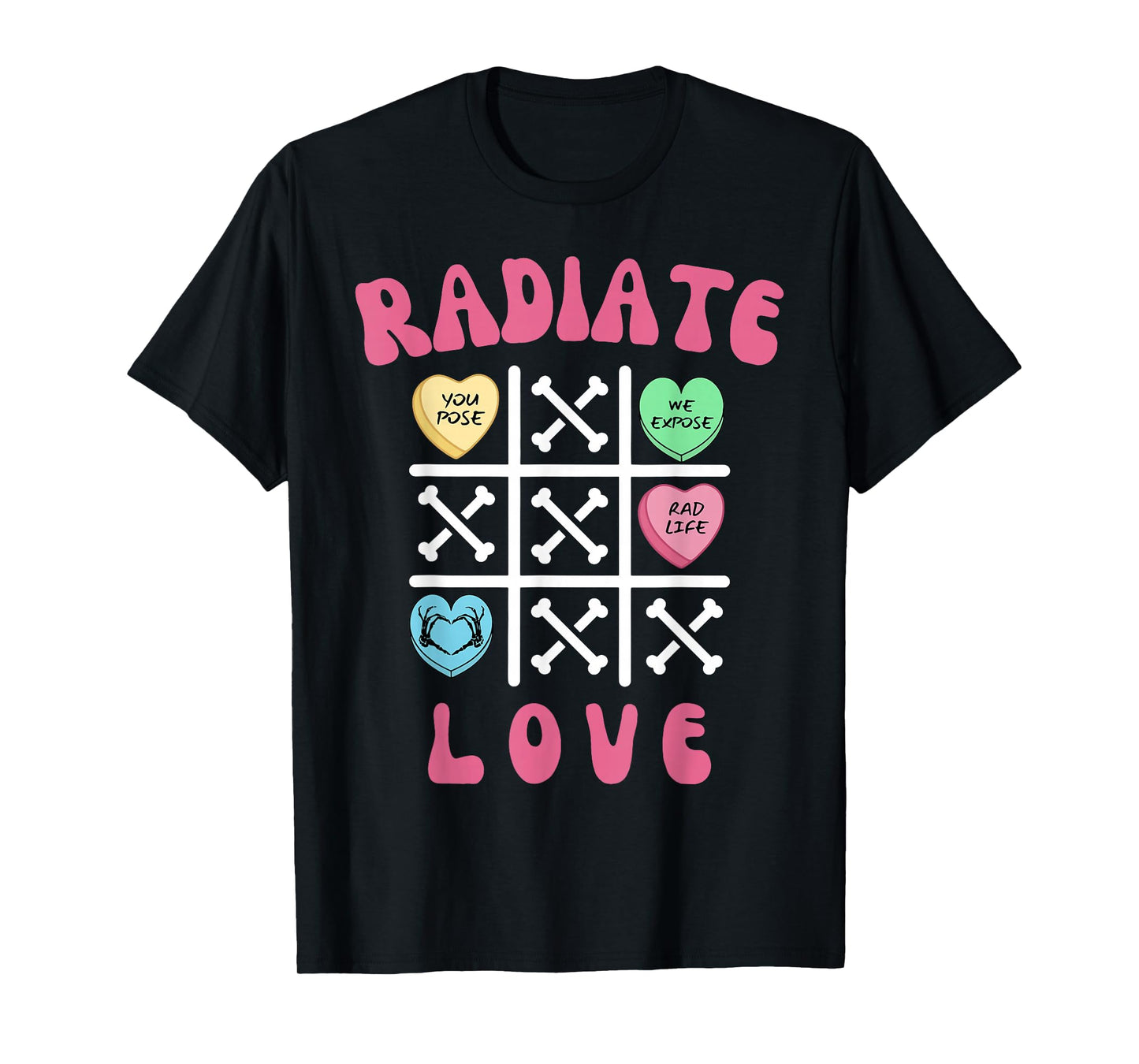 Radiate Love Radiation Therapist Valentines MRI Radiology T-Shirt