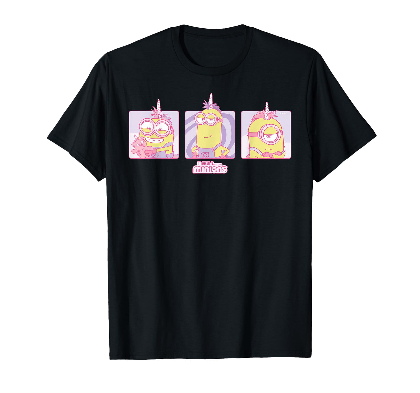 Minions Pastel Unicorn Grid T-Shirt