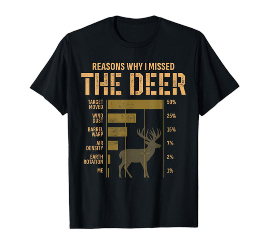 Reasons Why I Missed Funny Deer Hunter Hunting T-Shirt