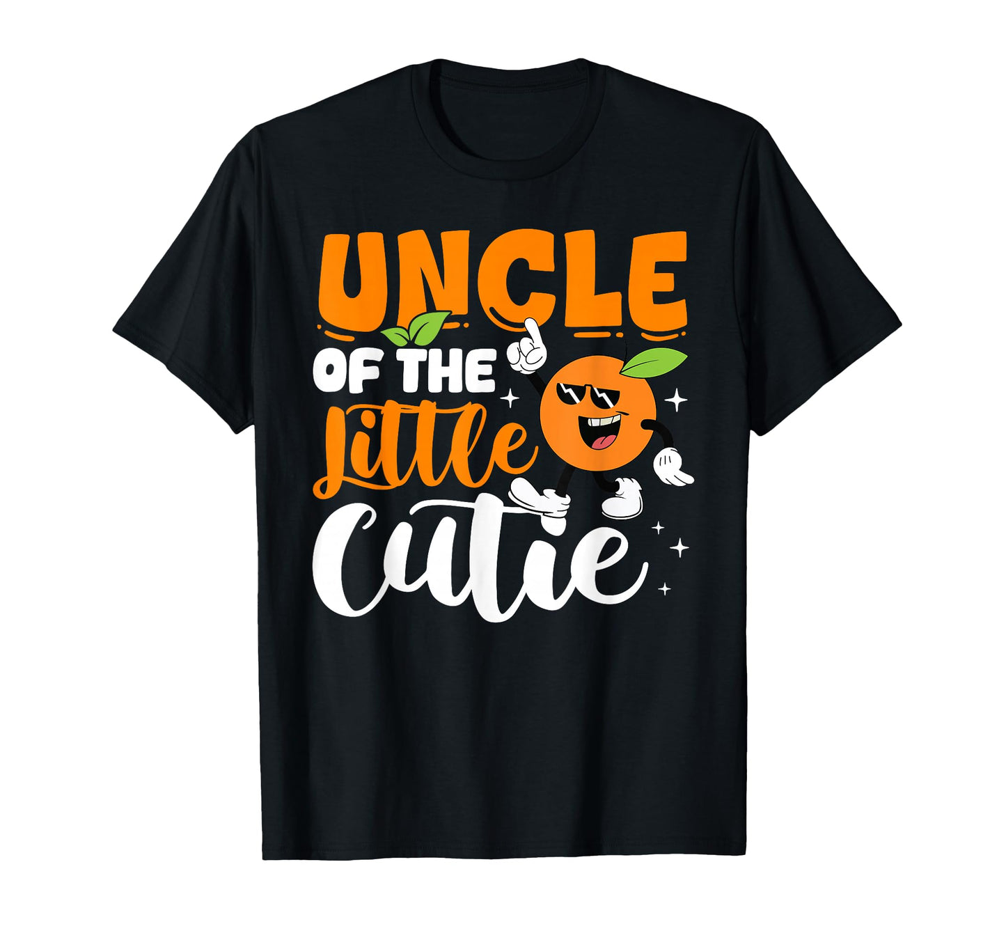 Uncle of Little Cutie Baby Shower Orange 1st Birthday T-Shirt