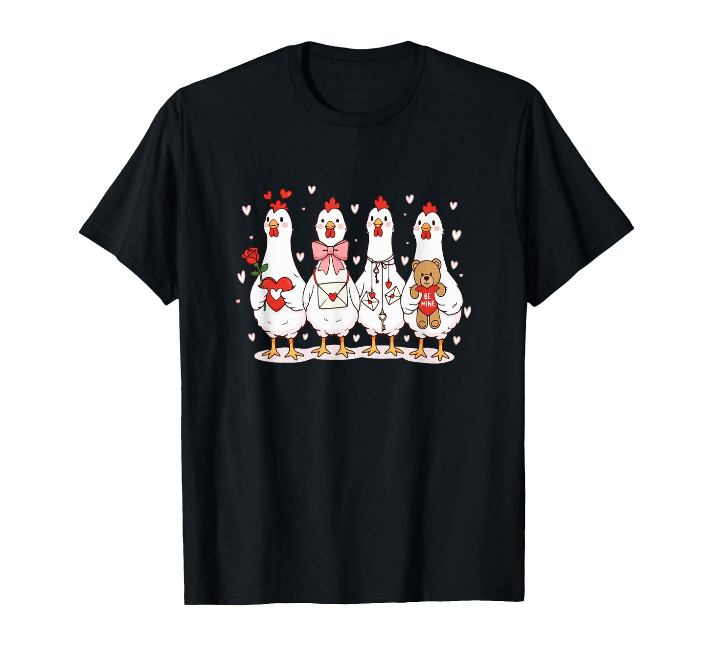 Group Chicken Valentine Collection Farmer Lover Family Kids T-Shirt