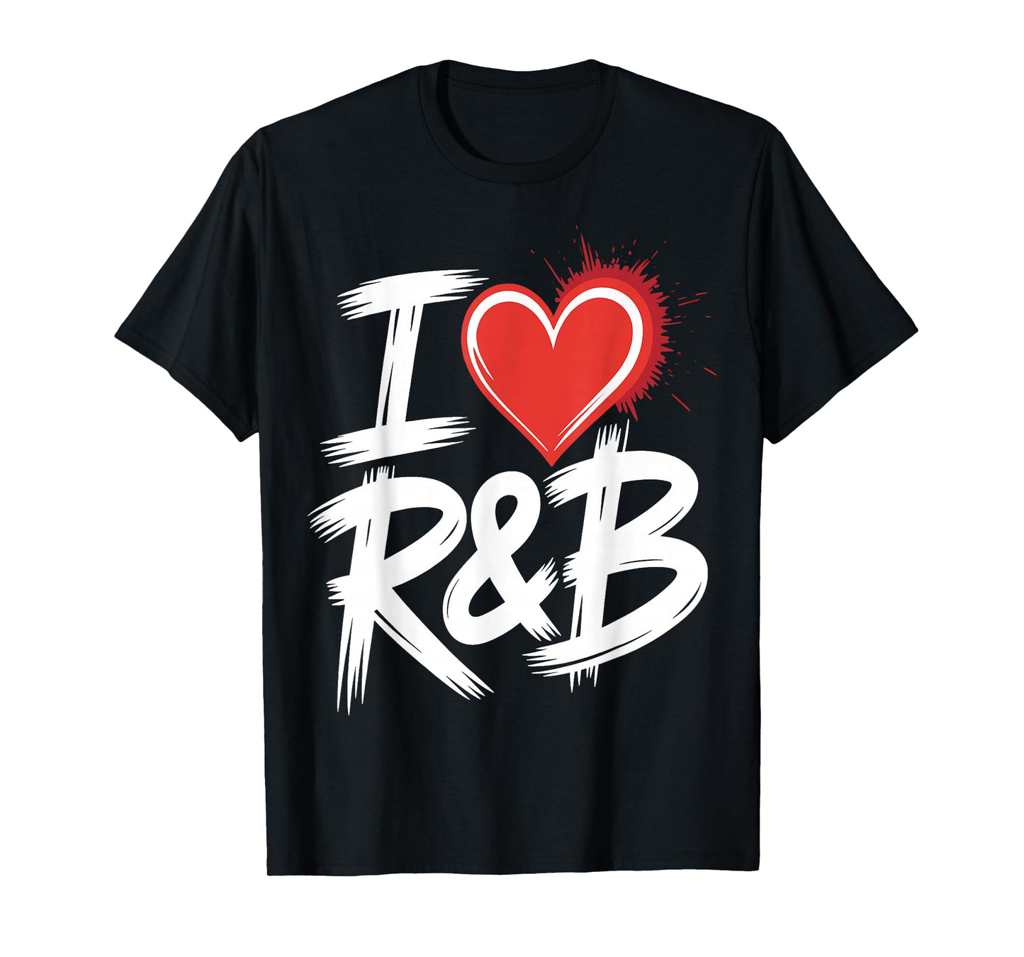 I Love R&B Bold Grunge Heart T-Shirt