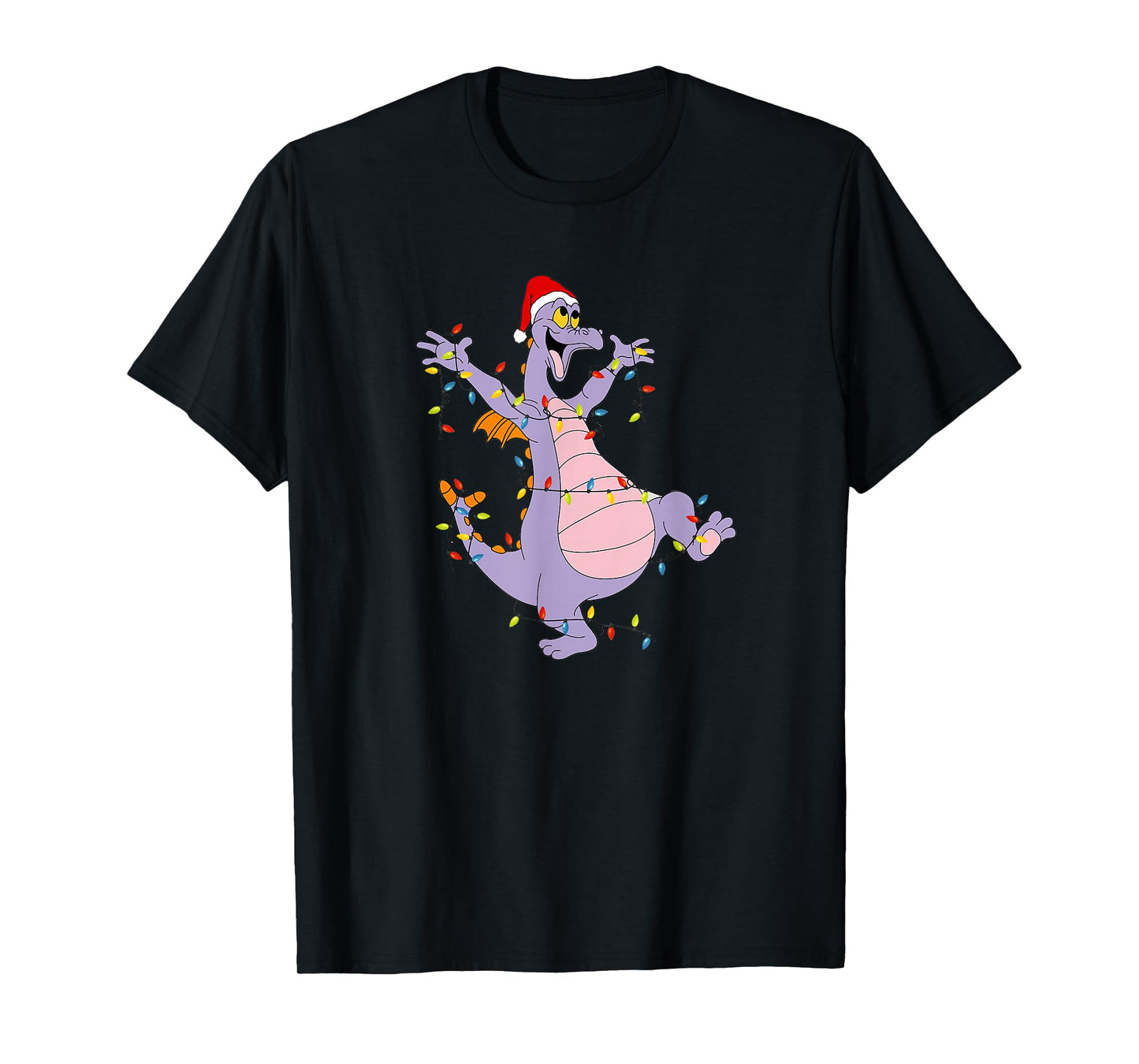 Funny Cute Dragon Figment Lights Christmas Santa Gift Tee T-Shirt