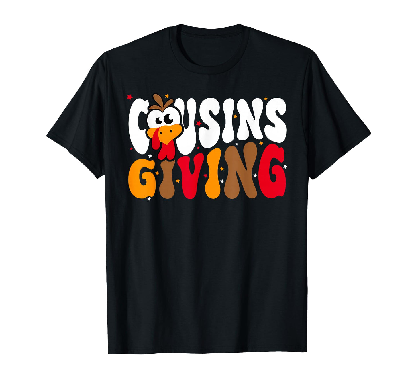 Cousins Giving 2025 Retro Thanksgiving Family Matching Fall T-Shirt
