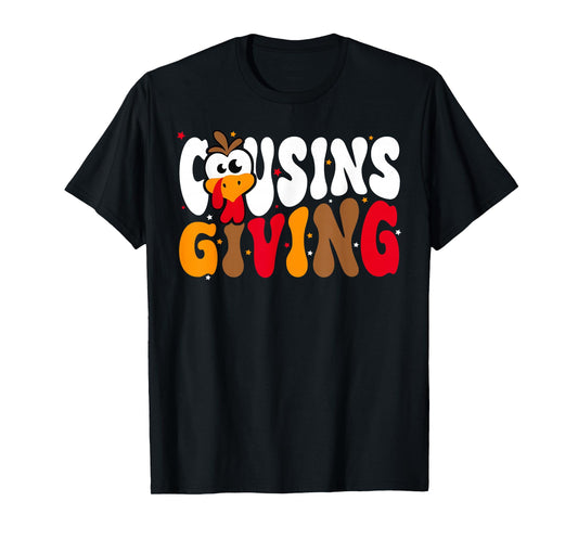 Cousins Giving 2025 Retro Thanksgiving Family Matching Fall T-Shirt