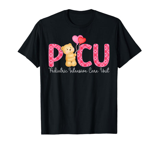 PICU Valentine Pediatric Intensive Care Unit Valentines Day T-Shirt