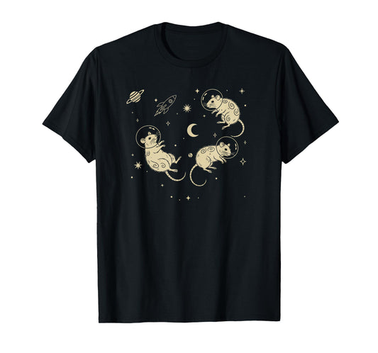Rats in Space Funny Retro Vintage Good Mouse Luck T-Shirt