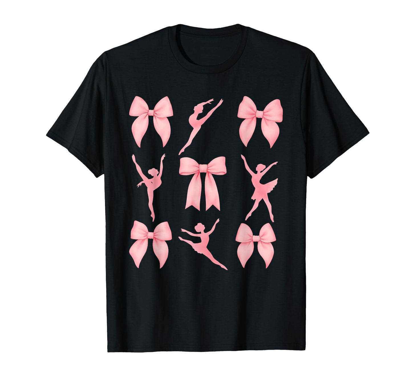 Coquette Gymnastics Cute Bow Pink Gymnasts Women Girls T-Shirt