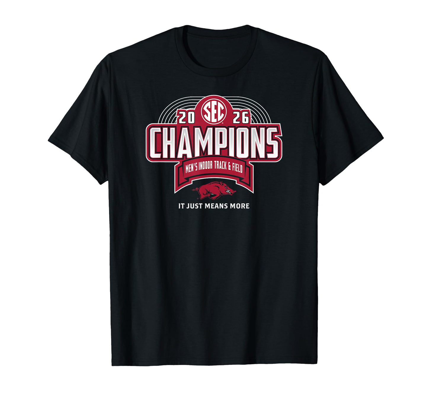 Arkansas Razorbacks Men's Track & Field SEC Champs 2026 T-Shirt