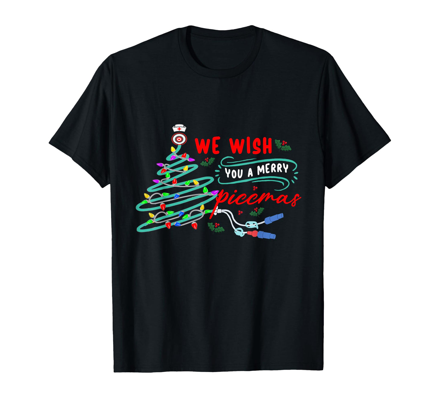PICC Nurse Christmas ICU RN ER Nursing Xmas Pediatric T-Shirt