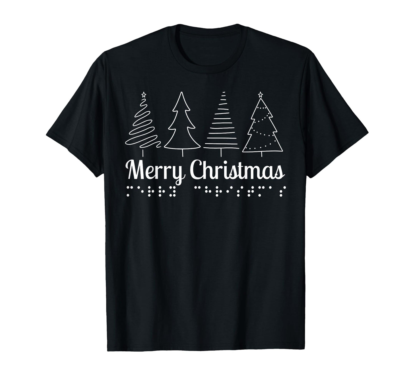 Merry Christmas Braille Teacher Visually Impaired Braille T-Shirt