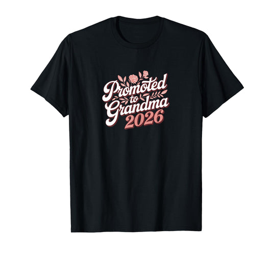 Promoted to Grandma 2026 Pregnancy Announcement Baby Reveal T-Shirt