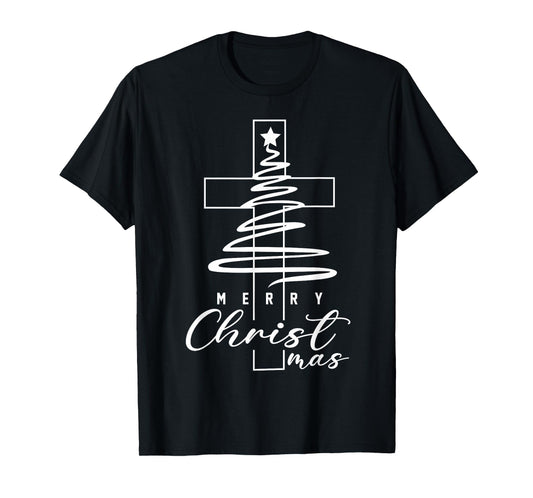 Merry Christmas Xmas Cross Christian Jesus Family Pajamas T-Shirt