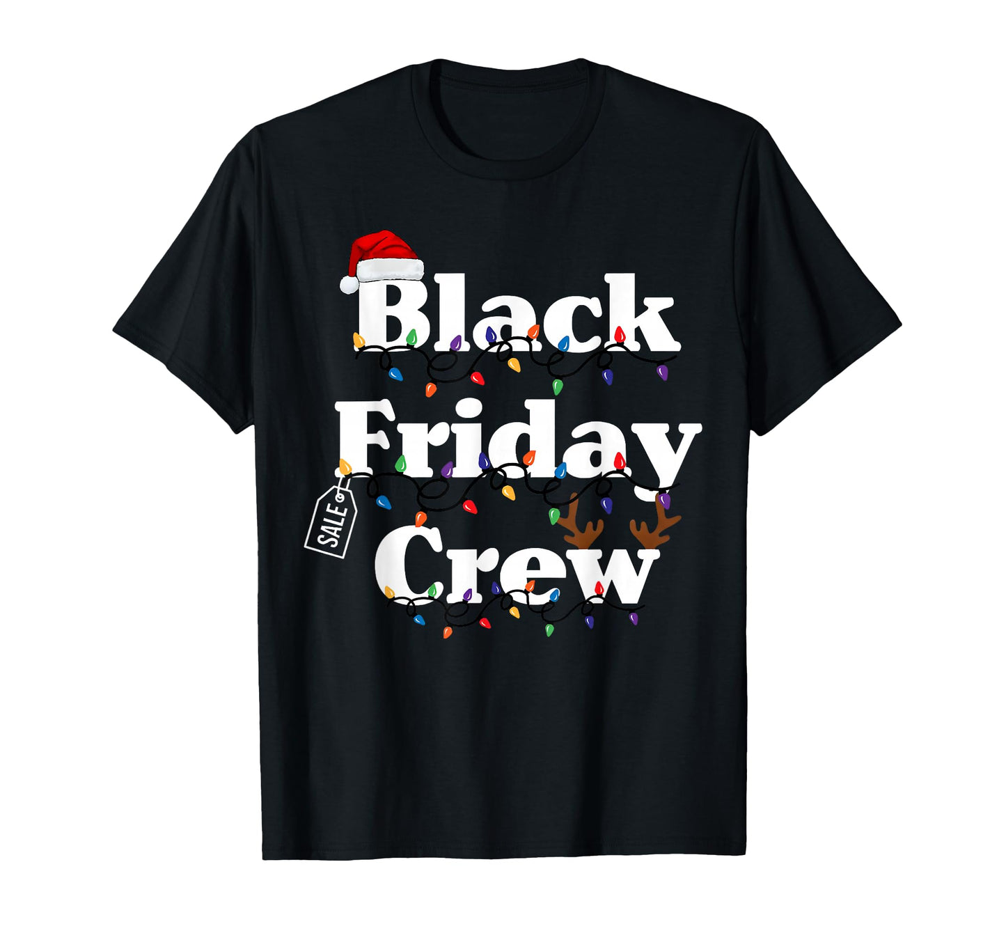 Funny Friday Shopping Crew Christmas Black Shopping Family T-Shirt