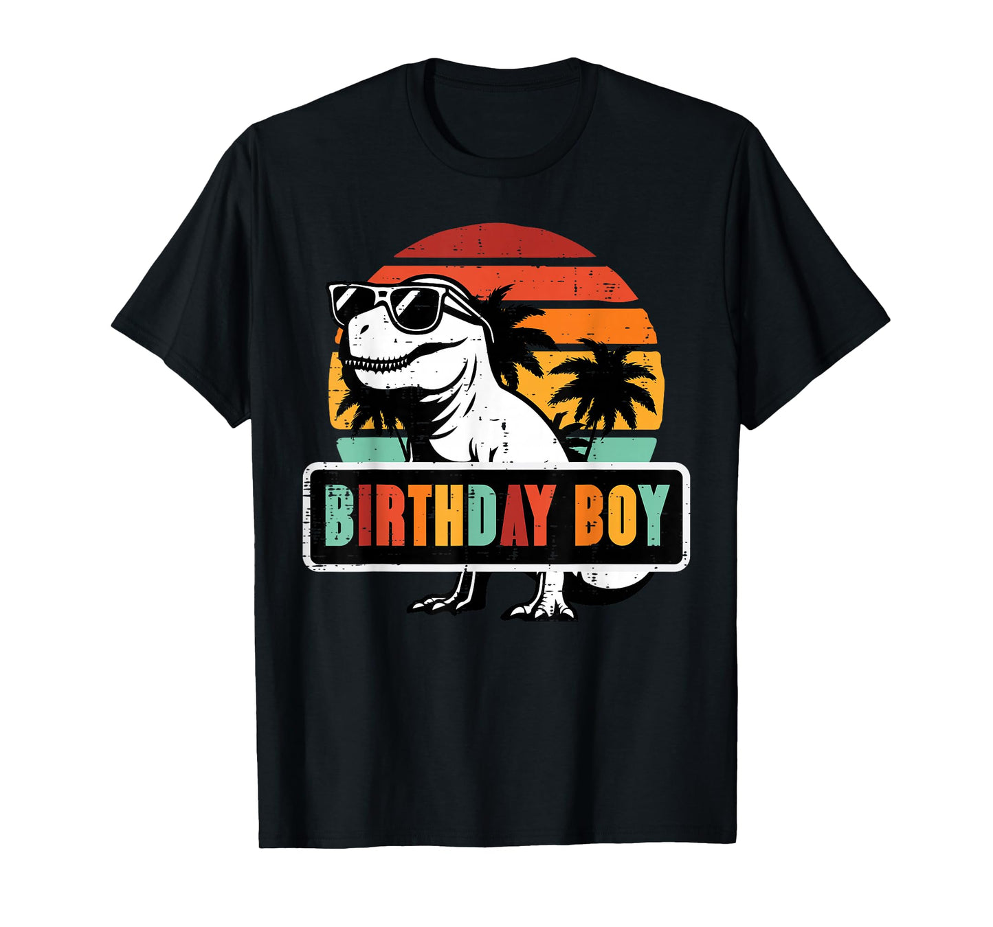 Birthday Boy Trex Retro Dinosaur Bday Party Toddler Boys Kid T-Shirt