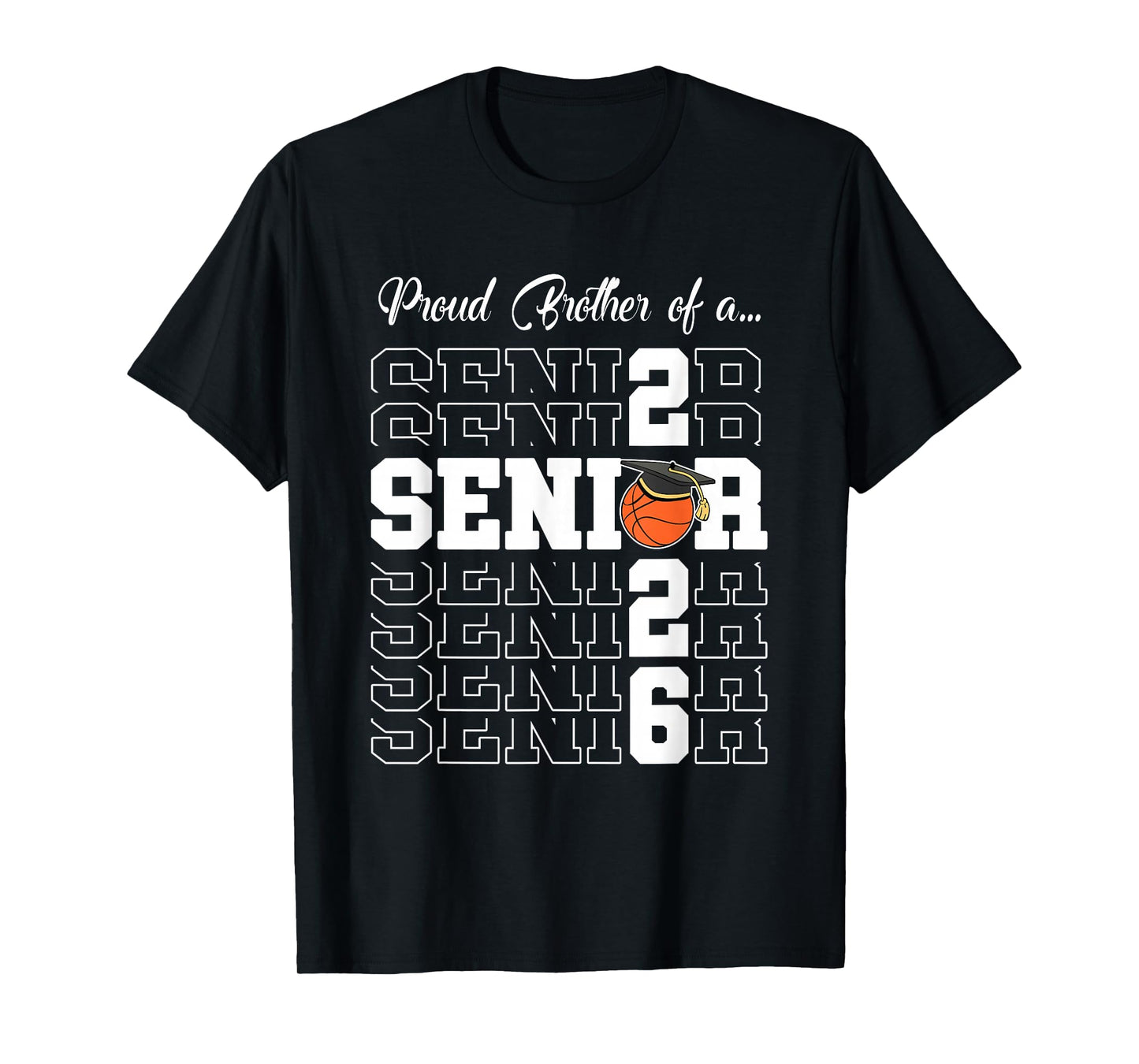 Senior 2026 Basketball Brother Gift Class of 2026 Proud Bro T-Shirt