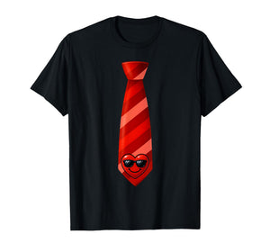 Funny Heart Necktie Valentine Outfit Kids Boy T-Shirt
