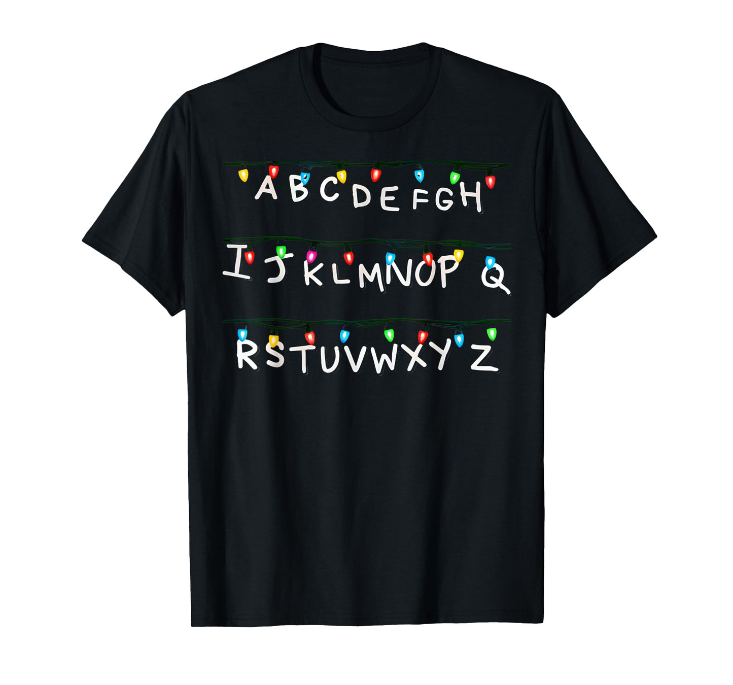 Stranger Wall Alphabet Lights Funny Spooky Back to School T-Shirt