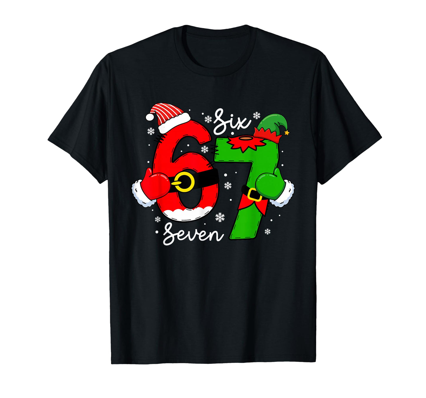 Trending Six Seven Meme Christmas 67 Xmas Men Women Kids T-Shirt