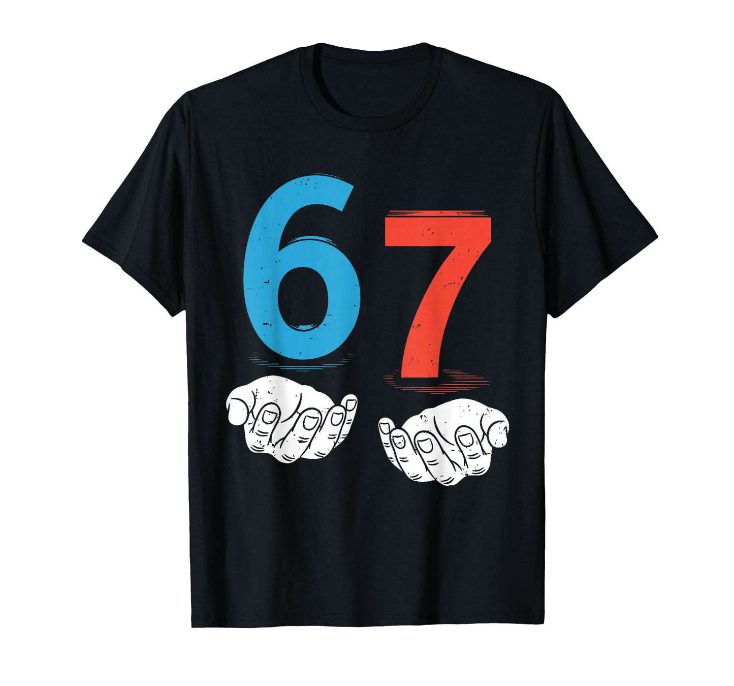 67 Six Seven Meme Gen Alpha Slang 6 7 Hands Funny Boys Kids T-Shirt