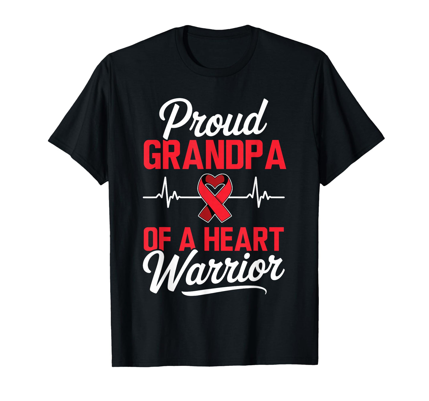 Proud Grandpa of a Heart Warrior Heart Disease Awareness T-Shirt