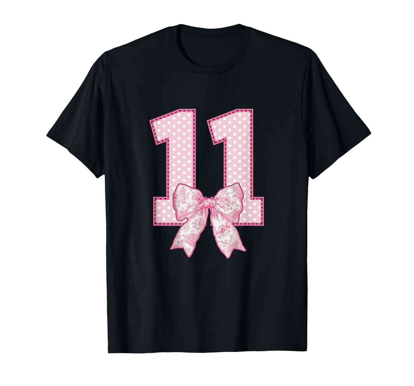 11th Birthday Shirt for Girls Coquette Bow 11 Year Old T-Shirt