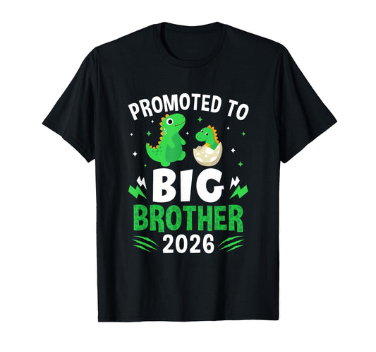 Promoted to Big Brother 2026 Dinosaur T-Rex Boys Kids T-Shirt