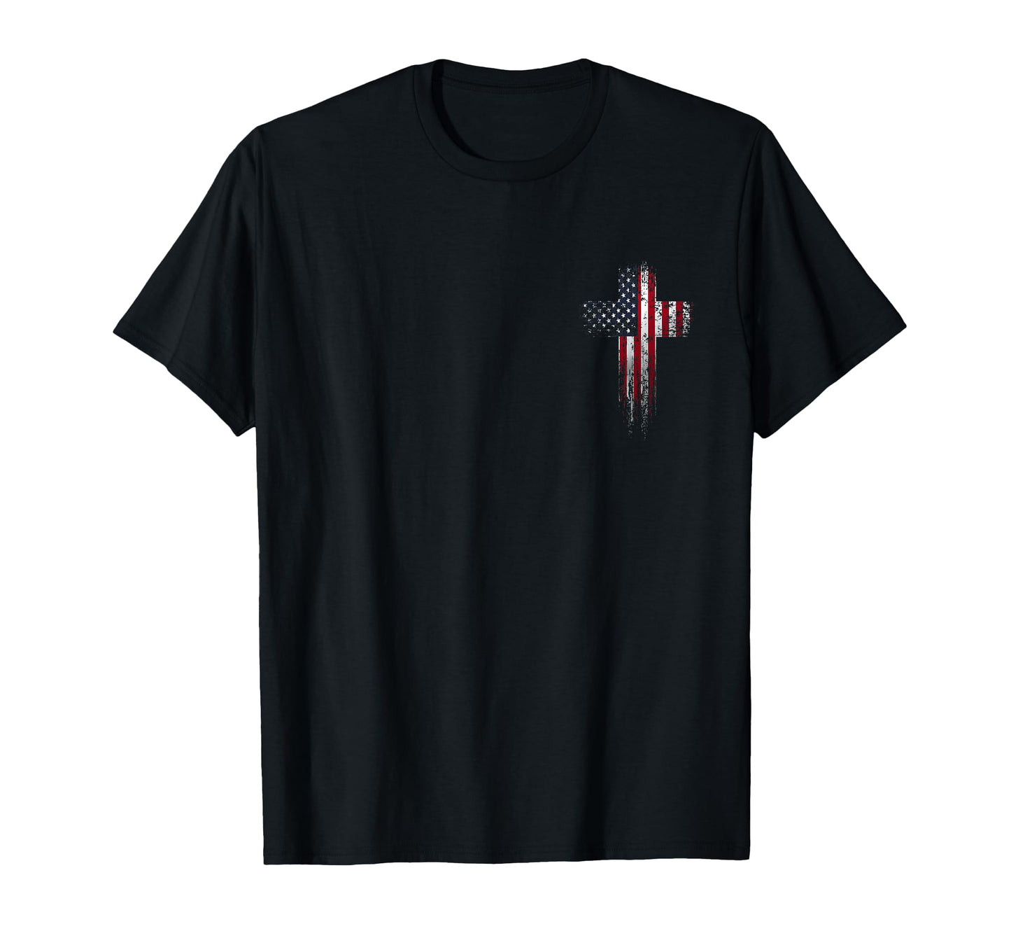 American USA Flag Christian Cross T-Shirt