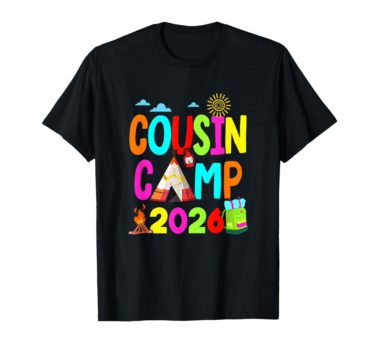 Cousin Camp 2026 Family Camping Summer Vacation Cousin Crew T-Shirt