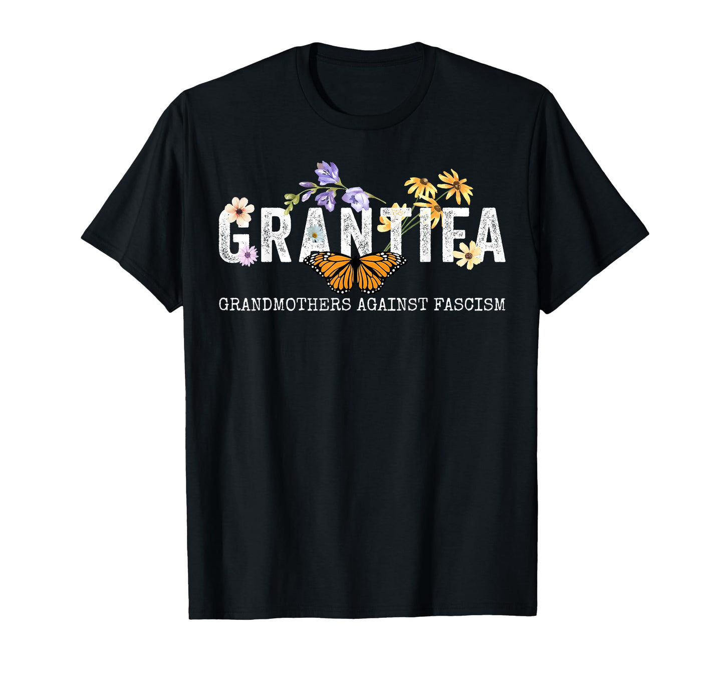 Grantifa Grandmothers Against Fascism Boho Floral T-Shirt