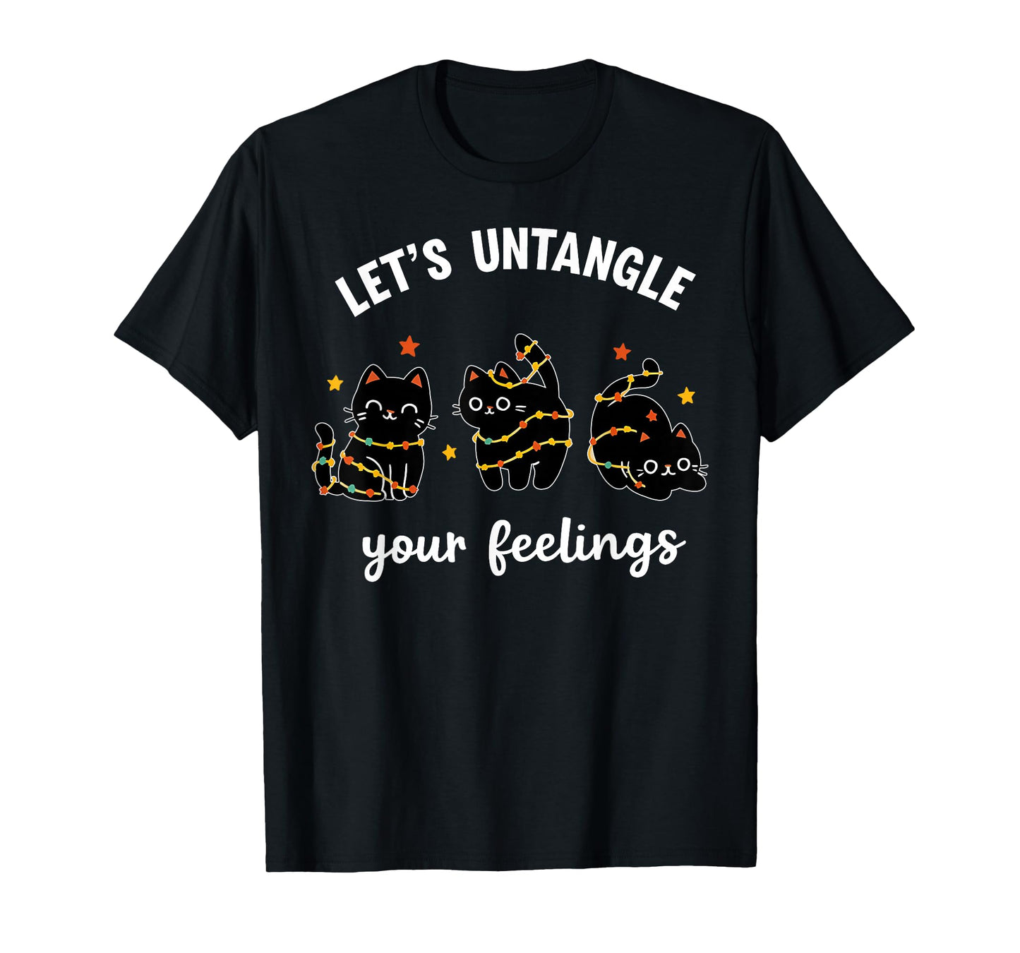 Let's Untangle Your Feelings School Counselor Christmas Cats T-Shirt