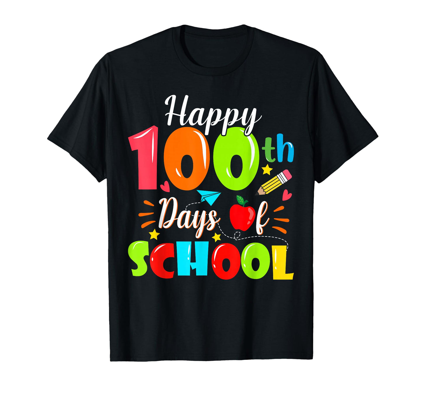 Happy 100th Day of School Funny Teachers Sudents Kids T-Shirt